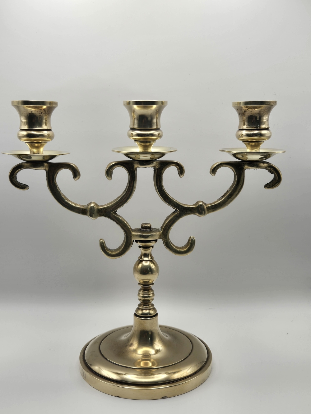 Brass 3-Arm Candelabra - Classic Gold Home Accent